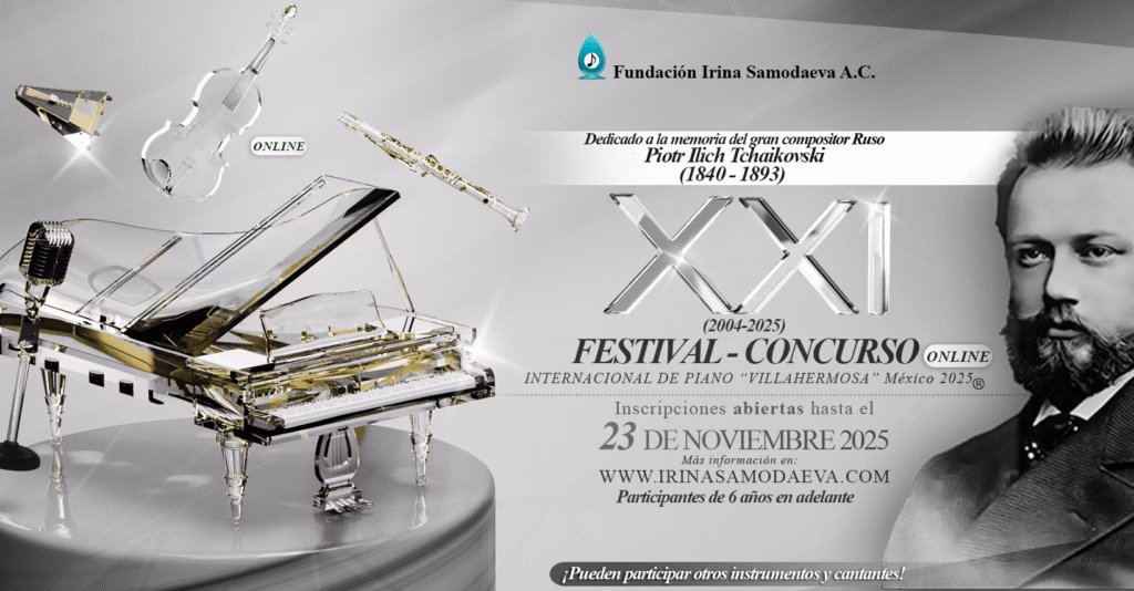 Festival De Piano “Villahermosa” 2025: Convocatoria Abierta Para La Xxi Edición Internacional 72 Festival De Piano Villahermosa 2025 1