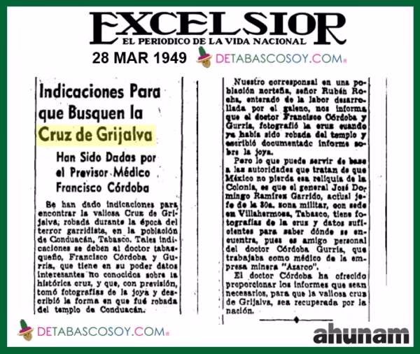 El Misterio De La Cruz De Grijalva: La Joya De Plata Desaparecida Hace Casi Un Siglo 75 Diario Excelsior 600X506 1