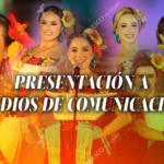 Un póster de eventos vibrante y colorido con un fondo degradado naranja y verde, y marcas de agua de "Tabasco Trends MX" y "La Revista Sureste". El póster es un collage de fotografías que presenta a cinco mujeres vestidas con trajes tradicionales mexicanos de Tabasco