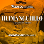 Marijose Rodríguez David, Embajadora De Huimanguillo 2026, Junto A Una Cabeza Olmeca. Imagen De La Revista Del Sureste Y Tabasco Trends Para La Feria Tabasco 2026.