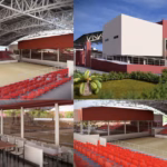 Un Collage De Cuatro Visualizaciones Arquitectónicas (Renders) De La Nueva Pista Ganadera De La Feria Tabasco 2026