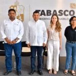 El Gobernador Javier May Rodríguez Junto A Funcionarios Estatales Durante La Presentación De Avances Del Programa Bienestar Tabasco.