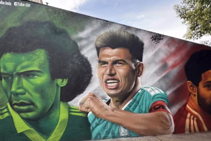 Mural Artístico En Toluca Que Muestra A Jesús Gallardo Junto A Otras Figuras Del Futbol Mexicano.