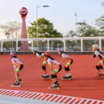 Jóvenes Atletas Entrenan A Máxima Velocidad En La Pista Profesional Previo Al Inicio Del Campeonato De Patinaje Nacional En Tabasco.
