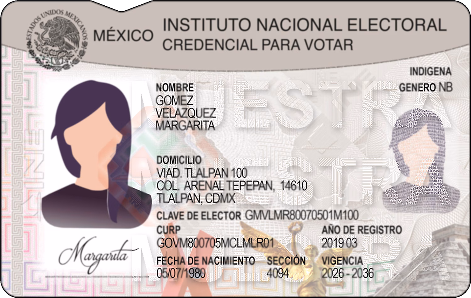 Vista Detallada Del Nuevo Modelo De La Credencial Para Votar Emitida Por El Ine, Mostrando La Muesca De Accesibilidad En El Borde Superior Izquierdo Para Personas Con Discapacidad Visual Y Los Nuevos Elementos De Seguridad.