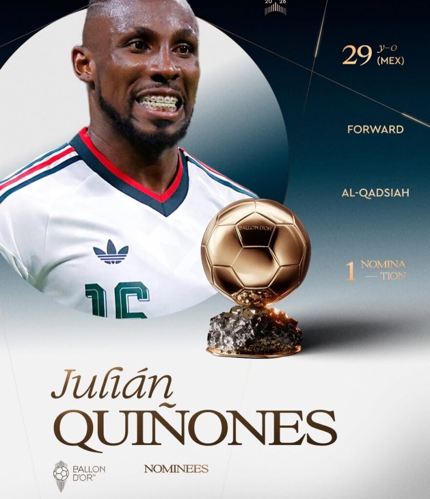 Balón De Oro 2026: Julián Quiñones, Scarlett Camberos Y El Club América Femenil Ponen A México En La Cúspide Del Mundial 73 Gráfica Oficial De Nominación Al Balón De Oro De Julián Quiñones, Delantero Mexicano De 29 Años Del Club Al-Qadsiah.